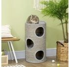 PawHut Kratztonne H&ouml;he 70 cm, 3 Ebenen, mit 3 H&ouml;hlen, (Katzenm&ouml;bel, 1-tlg.,