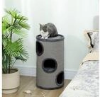 PawHut Kratztonne Katzentonne mit Pl&uuml;schrand, Katzenh&ouml;hle f&uuml;r kleine Katzen,