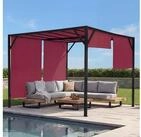 MCW Pergola Beja-3x4m, BxTxH: 305x405x212 cm, Mit Wasserablauf&ouml;sen, Schiebedach