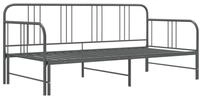 vidaXL Bettgestell, Ausziehsofa Bettrahmen Grau Metall 90x200 cm