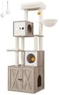 FEANDREA Kratzbaum Katzenbaum mit Katzenklo-Schrank, Kratzs&auml;ule, Plattform,