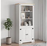vidaXL Kommode, Buffetschrank Mexiko-Stil Kiefernholz Wei&szlig; 80x40x170 cm