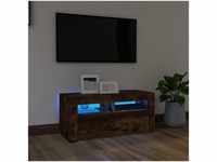 vidaXL TV Cabinet with LED Lights 90 x 35 x 40 cm smoked oak (822721)