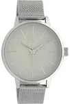 OOZOO Quarzuhr Damenuhr C10005 silberfarben lichtgrau Milanaiseband 42 mm C10005