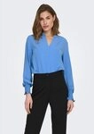 ONLY Blusenshirt ONLMETTE V-NECK LS SMOCK TOP NOOS WVN Kunstfaser, regular fit