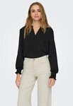 ONLY Blusenshirt ONLMETTE V-NECK LS SMOCK TOP NOOS WVN Kunstfaser, regular fit