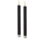 MARELIDA LED-Kerze LED Stabkerzen Tafelkerzen Dinner Spitzkerzen rustikal 24cm grau