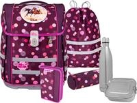 McNeill Schulranzen Perfecto, Ruby (Set, 5-tlg), inkl. Federm&auml;ppchen, Turnbeutel,