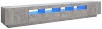 vidaXL TV-Schrank NA TV-Schrank mit LED Leuchten Betongrau 260x35x40 cm Lowboard