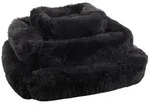 Flamingo Tierbett Korb Krems rechteckig mit Rei&szlig;verschluss schwarz schwarz 65 cm x