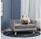 PawHut Tierbett Hundesofa Hundebett Hundecouch mit R&uuml;ckenlehne, Holzbeine,...