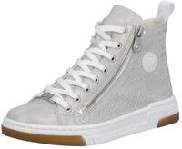Sneaker RIEKER, Damen, Gr. 36, grau (grau, silberfarben), Lederimitat, bedruckt,