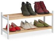 relaxdays Schuhregal mit 2 Ebene braun