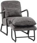 MCombo Relaxsessel MCombo Sessel mit/ohne Hocker, Retro mit Kissen, Mikrofaser, 4742,
