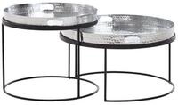 Wohnling Satztisch Couchtisch 2er Set Metall Tabletttisch Silber Sofatisch...