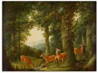Artland Leinwandbild Waldlandschaft mit Rotwild. Um 1760/70, Wald (1 St), auf