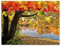 Artland Wandbild Herbsttag an einem ruhigen See, Gewässer (1 St), als Alubild,