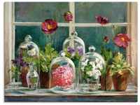 Artland Leinwandbild Lila Mohnsammlung am Fenster, Arrangements (1 St), auf