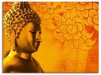 Artland Leinwandbild Buddha Goldstatue - gold, Religion (1 St), auf Keilrahmen
