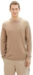Rundhalspullover TOM TAILOR, Herren, Gr. XXL, beige (beige meliert), Strick,