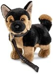 Uni-Toys Kuscheltier Dt. Sch&auml;ferhund mit Leine, stehend - 27 cm - Pl&uuml;sch-Hund -