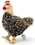 Uni-Toys Kuscheltier Henne mit Ei - versch. Farben - 37 cm (H&ouml;he) - Pl&uuml;sch-Huhn,