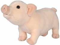 Uni-Toys Kuscheltier Schwein rosa - Länge 28 cm - Plüsch-Ferkel,...