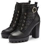 LASCANA Stiefelette mit Blockabsatz & raffinierter Musterung, High-Heel-Stiefelette