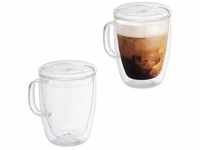 relaxdays Teeglas Doppelwandige Kaffeegläser 2er Set, Glas