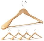 relaxdays Kleiderb&uuml;gel Anzug Kleiderb&uuml;gel 5er Set, (5er Set), natur
