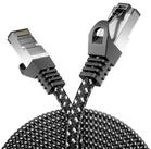 deleyCON deleyCON 0,25m RJ45 Nylon Netzwerkkabel mit CAT7 Rohkabel S-FTP PiMF