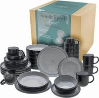 CreaTable Kombiservice Nordic Fjord (30-tlg), 6 Personen, Steinzeug, je 6