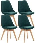 CLP K&uuml;chenstuhl Linares (4er Set, 4 St), Buchenholz-Gestell, modern