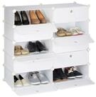 relaxdays Schuhschrank mit 10 F&auml;ch wei&szlig;