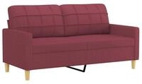 vidaXL Sofa, 2-Sitzer-Sofa Weinrot 140 cm Stoff