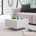 FINEBUY Couchtisch FB51831 Wei&szlig; 60 x 60 cm Wohnzimmertisch Beistelltisch...