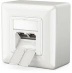 deleyCON deleyCON 1x CAT6a Netzwerkdose 2x RJ45 Port Geschirmt Aufputz
