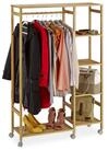 relaxdays Kleiderst&auml;nder Rollgarderobe Bambus