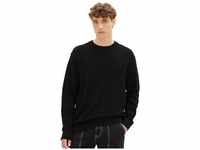TOM TAILOR Denim Sweatshirt structured basic knit, Black