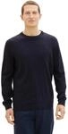 Rundhalspullover TOM TAILOR, Herren, Gr. XXL, blau (navy melange), Strick,