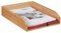 relaxdays Briefablage Dokumentenablage Bambus perforiert