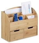 relaxdays Schreibtischaufsatz Schreibtisch-Organizer 2 Schubladen