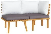 vidaXL Sofaelement 2-tlg. Garten-Lounge-Set mit Kissen Massivholz (1 St)