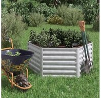 OK-Living Hochbeet, Silber, 129 x 129 cm (1 St)