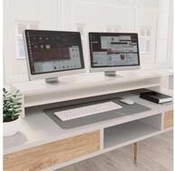 vidaXL Monitorst&auml;nder, (Monitorst&auml;nder Wei&szlig; 100x24x13 cm Holzwerkstoff)