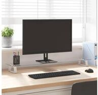 vidaXL Monitor-Halterung 100 x 20 x 8 cm Monitorst&auml;nder Wei&szlig; 100x20x8 cm Hartglas