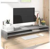 vidaXL Monitorst&auml;nder, (Monitorst&auml;nder Grau Sonoma 100x24x13 cm Holzwerkstoff)