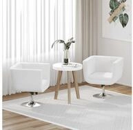 vidaXL Sessel vidaXL Barsessel 2 Stk. Wei&szlig; Kunstleder
