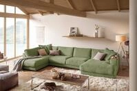 KAWOLA Wohnlandschaft MADELINE, Sofa Couch U-Form Cord verschiedene Farben 425x224 cm