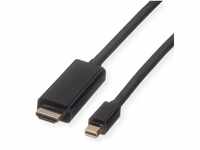 ROLINE Mini DisplayPort Kabel, Mini DP-UHDTV, ST/ST Audio- & Video-Kabel, Mini